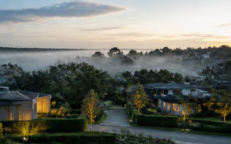 Sea fog holding on a headland