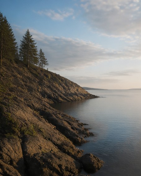 Cascara Point headland in sea fog