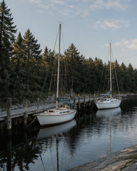 Fen Harbour at low sun