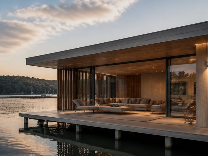 Living room over the water