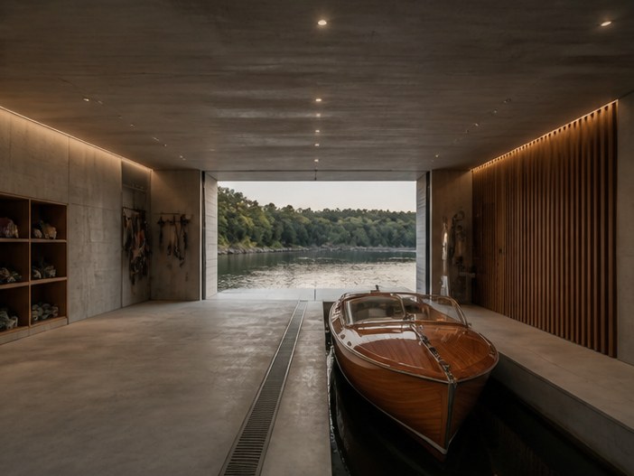 The boathouse at Fen Harbour Villa