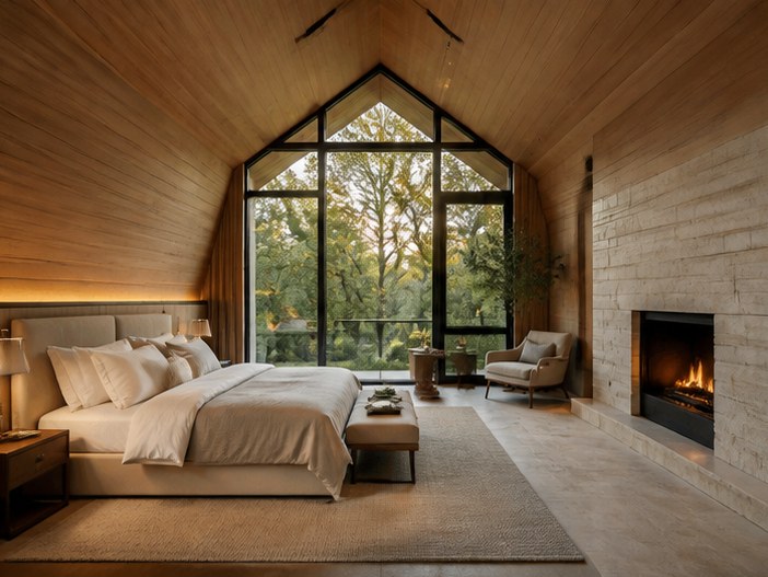 Principal bedroom in the gable