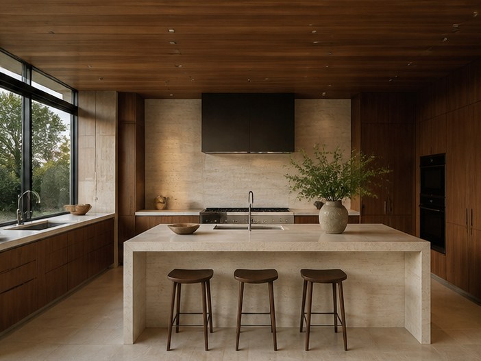 Kitchen opening to the terrace