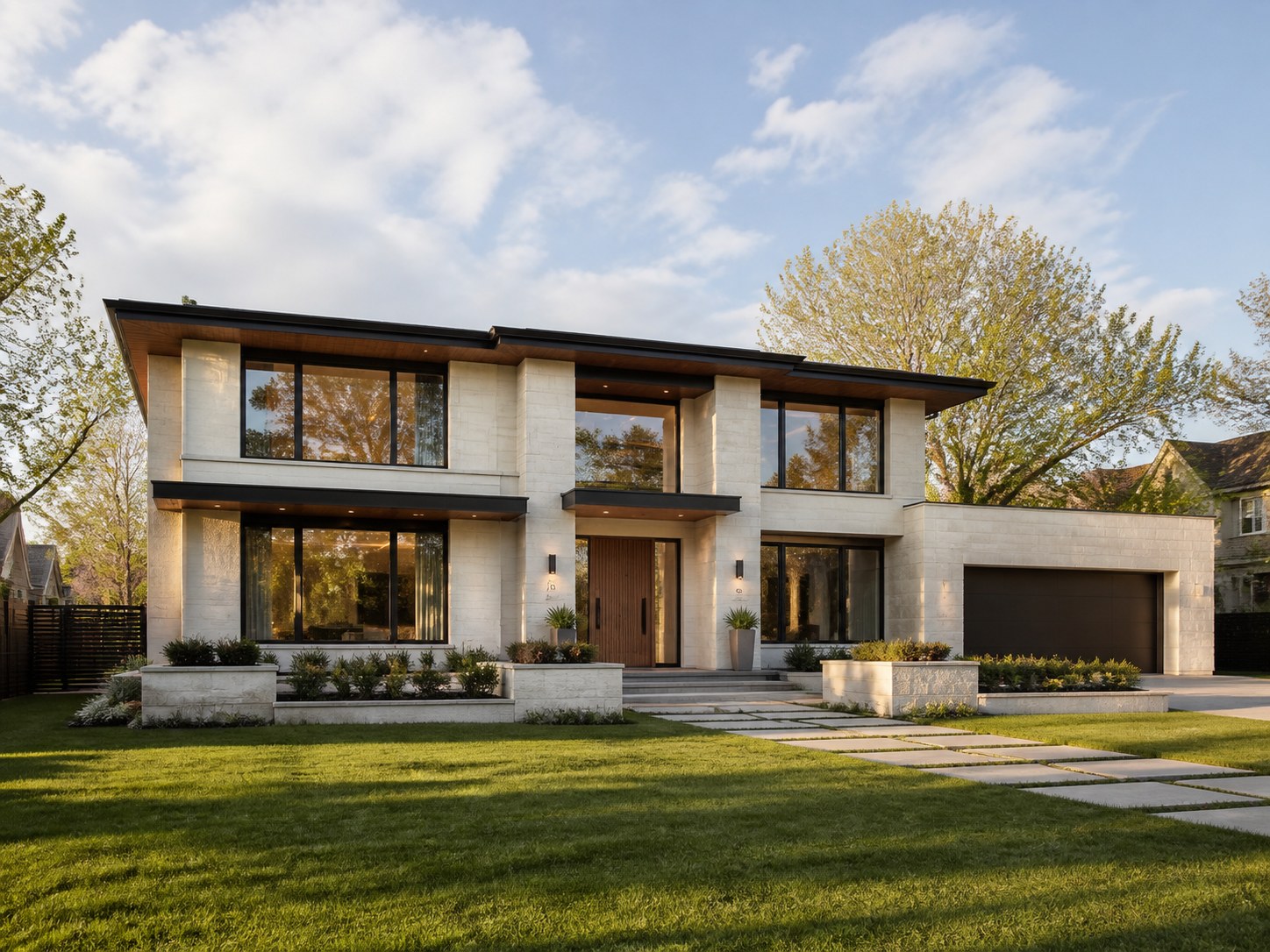 Orchard Wall House against its dry-stone terrace