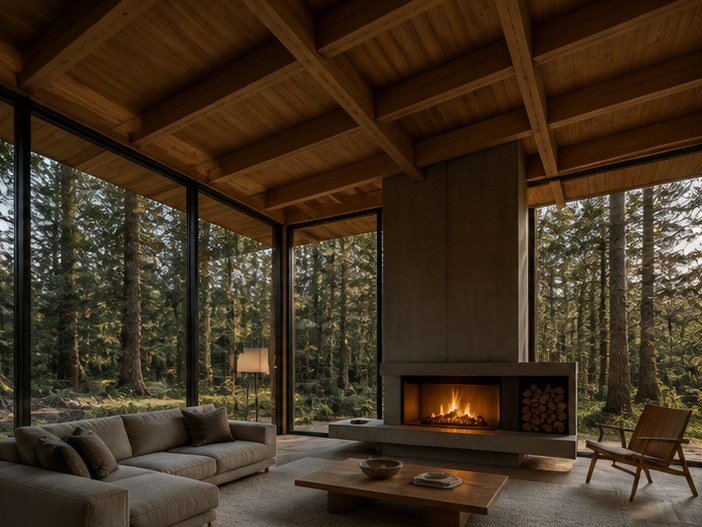 Living pavilion interior