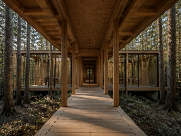 The covered walkway at The Alder Pavilion